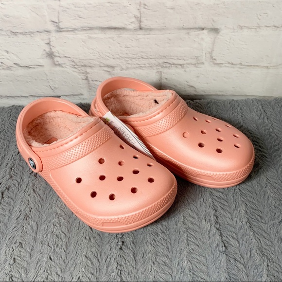 melon fuzzy crocs